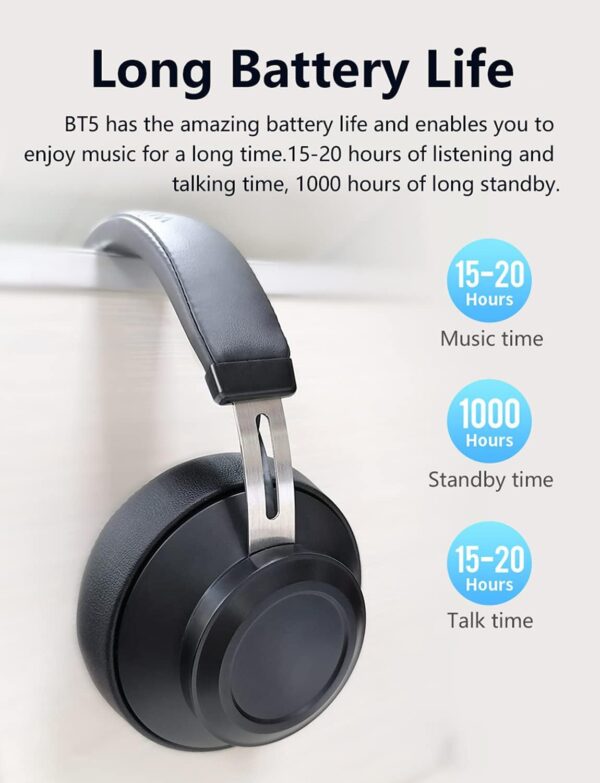 Bluedio BT5 Wireless Headphone And Wired Stereo Bluetooth Over-Ear Headset With Built-In Microphone - Image 3