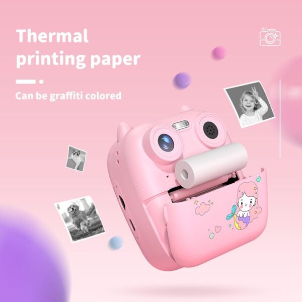 D8s Childrens Time Front/back Rear Dual lens Kids Hd Digital Print Camera 1080p 48mp Purple and Pink - Image 2