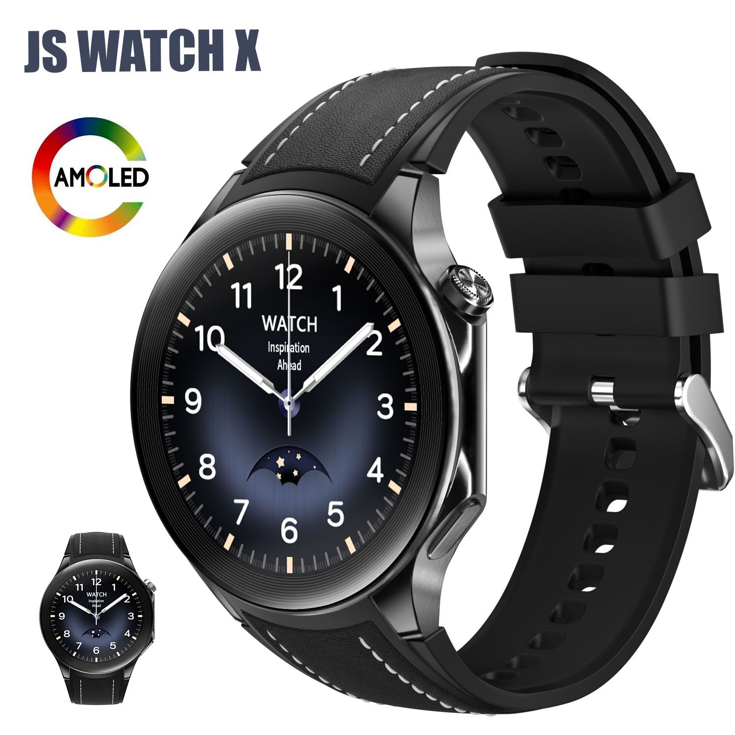 JS WATCH X 1.43inch AMOLED Display Smart Watch NFC Bluetooth Calling, Automatic Heart Rate Monitoring With FITCLOUDPRO APP