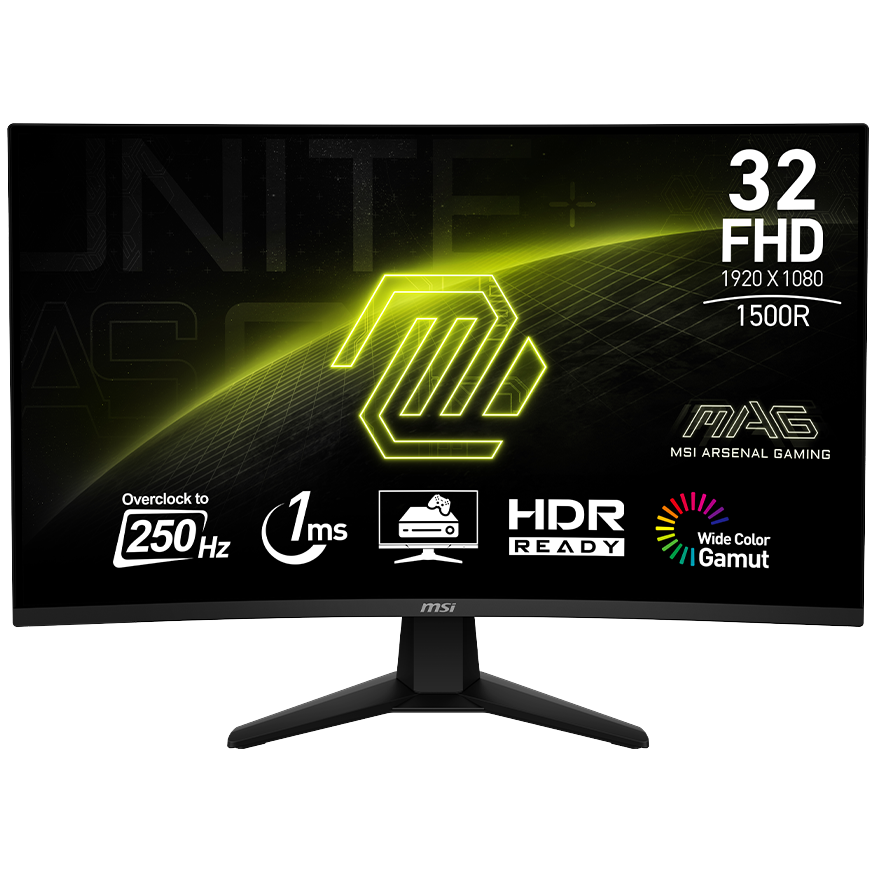 MSI MAG 32C6X (VA Panel, Res: 1920x1080, 250Hz, 1ms MPRT, Adaptive - Sync, ) CURVED