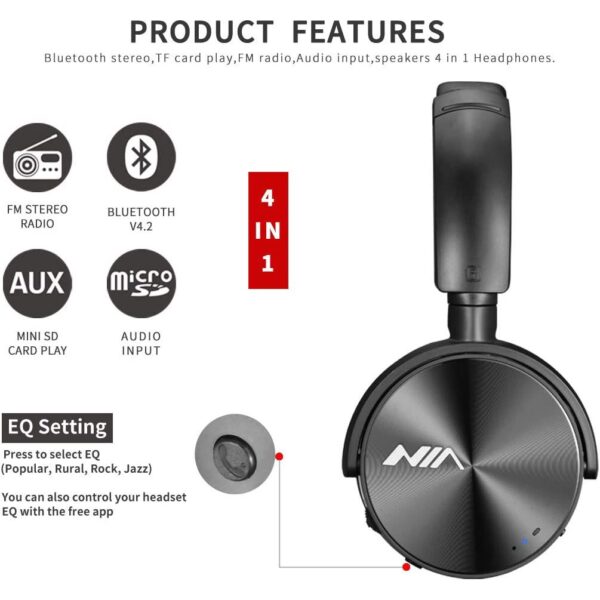 NIA Q6 BLUETOOTH WIRELESS HEADPHONE - Image 2