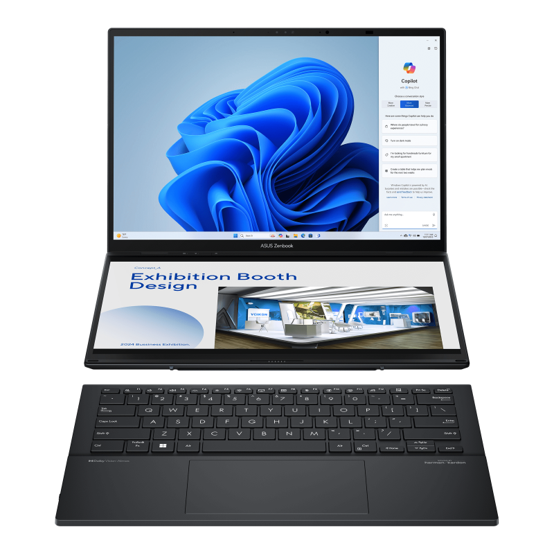 Asus Zenbook Duo UX8406MA-PZ044W Intel Core Ultra 7-155H 16GB 1TB SSD 14 3K OLED Win11 Touch with Bag & Stylus Pen Inkwell Grey- (Official Warranty)
