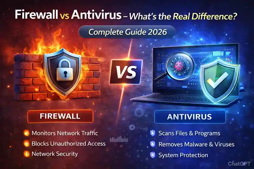 Firewall vs Antivirus – What’s the Real Difference? Complete Guide 2026 1 firewall vs antivirus