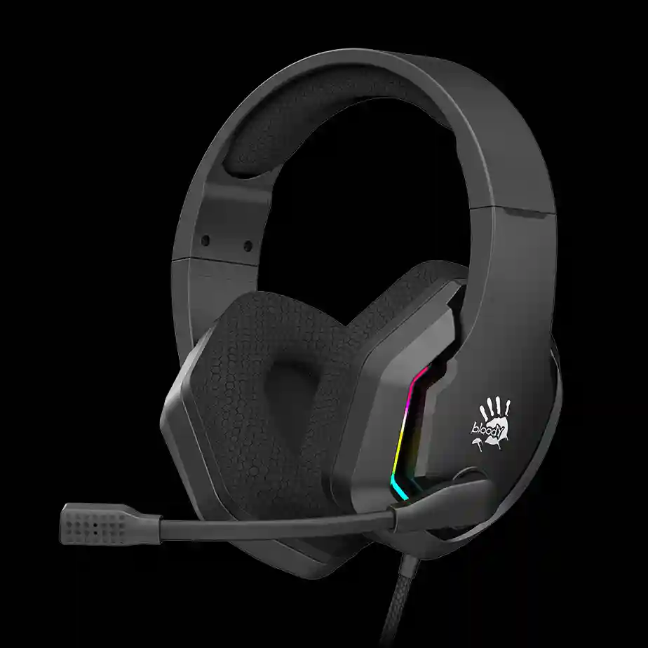 Bloody G260p Neon Gaming Headphone Black 3.5 mm for Audio, USB for Light Up With PC Extention Adapter 1 bloody g260p neon gaming headphone