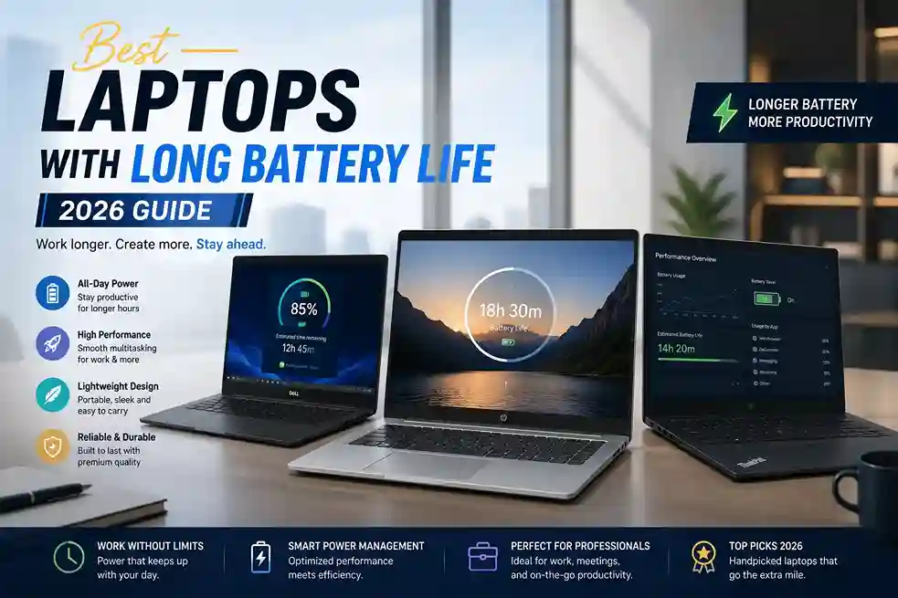Best Laptops with Long Battery Life in Pakistan | 2026 Guide 2 Laptops with long battery life