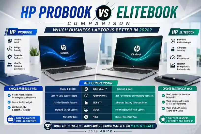 HP ProBook vs EliteBook Comparison – Which Business Laptop is Better in 2026? 2 hp probook vs elitebook